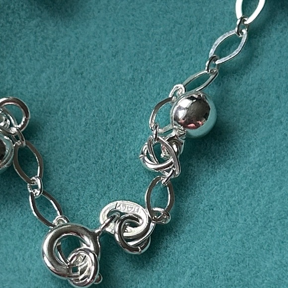 925 Sterling Silver heart ankle bracelet anklet - Picture 5 of 5